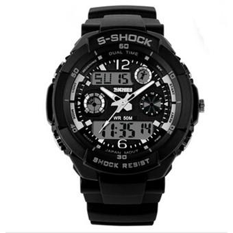 SKMEI Luxury Brand Men Military Sports Watches Digital LED Quartz Wristwatches White (Intl)  