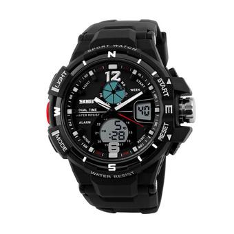 SKMEI Men Sport Analog LED Watch Water Resistant 50m - AD1148 - Black White  