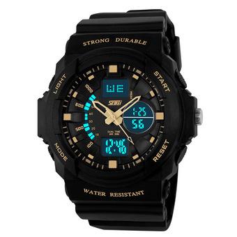 SKMEI Men's Outdoor Waterproof Digital Quartz LED Watches L Gold - Intl  