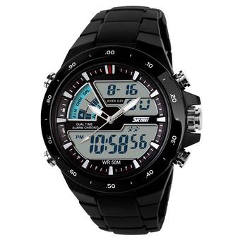 SKMEI Men's Sport LED Waterproof Rubber Strap Wrist Watch -Black 1016 (Intl)  