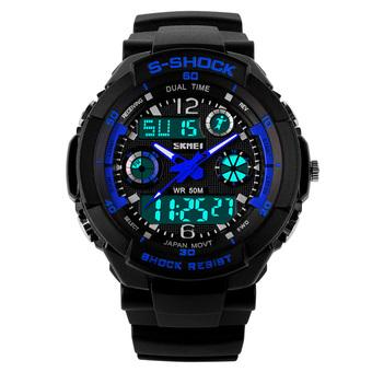 SKMEI Men's Sport LED Waterproof Rubber Strap Wrist Watch - Blue 0931 (Intl)  