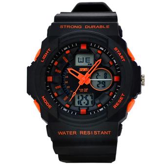 SKMEI Men's Sport Waterproof Rubber Strap Wrist Watch -Orange 0955 (Intl)  