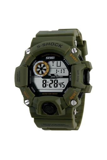 SKMEI S-Shock Militer Sport Watch Water Resistant 50m - Jam Tangan Pria - Hijau - Tali Silikon - DG1019  