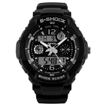 SKMEI S-Shock Sports Waterproof LED Digital Watch (Black)- Intl  