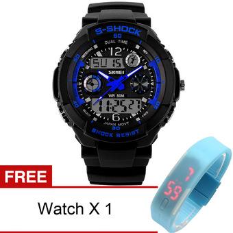 SKMEI S-Shock Sports Waterproof LED Digital Watch (Blue)- Intl  