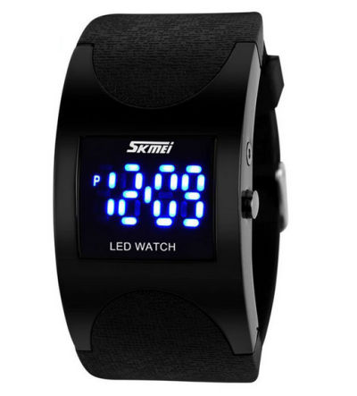 SKMEI Silicon Wristband LED Watch Water Resistant 30m / Jam LED Gelang - 0951 - Black