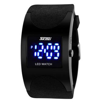 SKMEI Silicon Wristband LED Watch Water Resistant 30m / Jam LED Gelang - 0951 - Hitam  