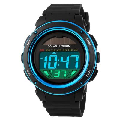 SKMEI Solar Power Sport LED Watch / Jam Tangan Pria - DG1096 - Hitam/Biru