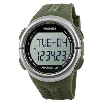 SKMEI Sport Watch Pedometer Heart Rate Tracking Water Resistant - DG1058 - Army Green  