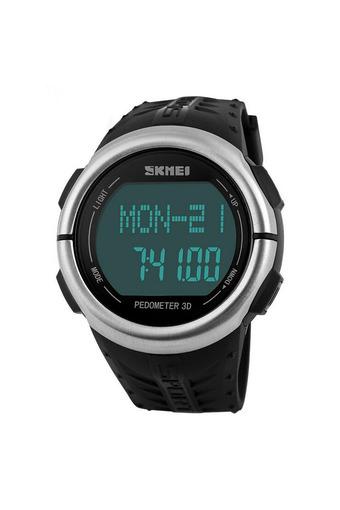 SKMEI Sport Watch Pedometer Heart Rate Tracking Water Resistant - Hitam - Strap Rubber - DG1058  