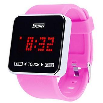SKMEI Touch Screen Digital LED Waterproof Boys Girls Sport Casual Wrist Watches Pink - Intl  