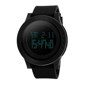 SKMEI Trendy Men LED Display Watch Water Resistant 50m - DG1142 - Black  