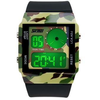 SKMEI Unisex Loves Sport Waterproof Rubber Strap Wrist Watch - Green 0841 (Intl)  