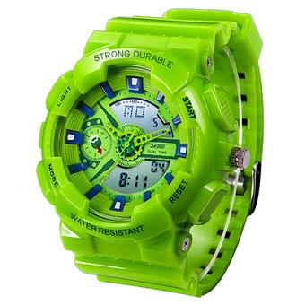 SKMEI Unisex Sport LED Waterproof Rubber Strap Wrist Watch - Green 0929 (Intl)  