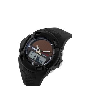 SKMEI With Solar Panels Multifunctional Japan Quartz Digital Dual Time Men's sports Watch Black - Intl  