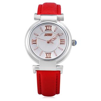 SKMEI Women's Red Leather Strap Watch (Intl)  