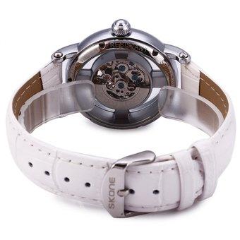 SKONE 5010 Women Hollow Mechanical Watch with Genuine Leather Band (Intl)  