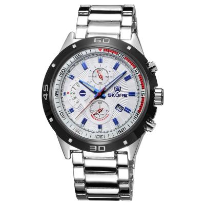 SKONE Casio Man + Fashion Watch Water Resistant 30m + 7386BG - Putih/Silver