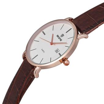 SKONE Ultra Thin Casual Vintage Men Wristwatch Big Dial Water-resistant Quartz Watch for Men with PU Leather Strap (Intl)  