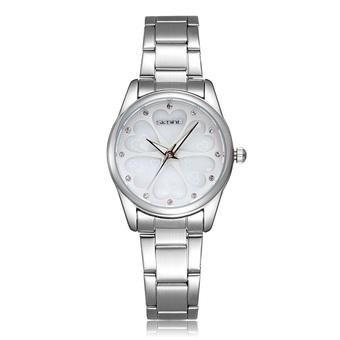 SKONE Women Casual Fashion Watches Steel Strip Silver White 504801  