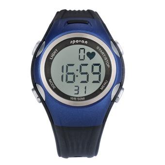 SPOVAN Heart Rate Monitor Belt Smart Digital Wrist Watch Blue (Intl)  