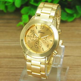 ST Women Fashion Watch Unisex Stainless Steel Quartz Wrist Watch (gold) - Intl  