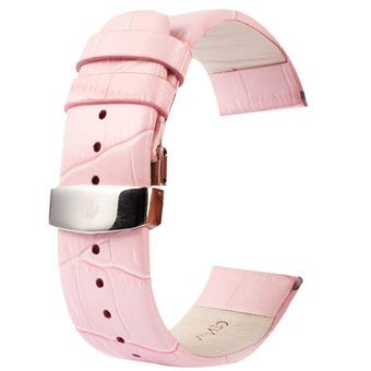 SUNSKY KaSUNSKY Kapi Crocodile Texture Double Buckle Genuine Leather Watchband for Apple Watch 38mm, Only Used in Conjunction with Connectors (S-AW-3291)(Pink)   