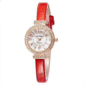 SYNOKE Women's Red Belt Strap Watch 5206 (Intl)  