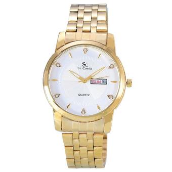 Saint Costie - Jam Tangan Pria - Body Gold - White dial - Stainless steel band - SC-RT-5126G-GW  