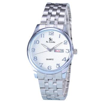 Saint Costie - Jam Tangan Pria - Body silver - White Dial - Stainless steel band - SC-RT-5399G-SW  