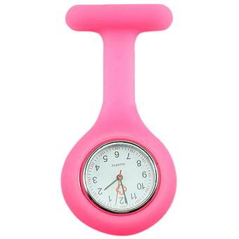 Sanwood Cute Silicone Nurse Watch Brooch Quartz Watch Pink (Intl)  