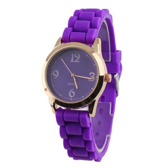 Sanwood Unisex Geneva Silicone Band Quartz Analog Watch Purple (Intl)  