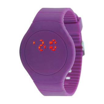 Sanwood Unisex Ultra-thin Sport Touch LED Digital Bracelet Wrist Watch Purple  