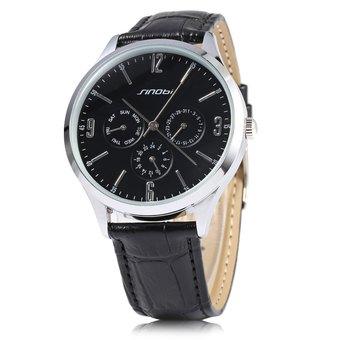 Sinobi 9546 Ultra Slim Men Quartz Watch Silver+Black+Black (Intl)  