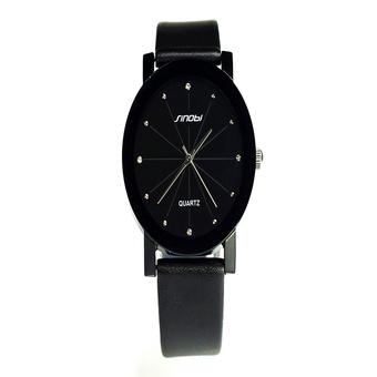Sinobi Casual Men's Classic Leather Strap Wrist Watch (Black)- Intl  