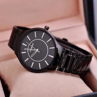 Sinobi Lover's Simple Alloy Watch Slim fashion casual Bracelets Couple watch, Black (Intl)  
