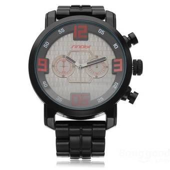 Sinobi S9470G Black Number Round Military Men Wrist Quartz Watch (Blue)- Intl  