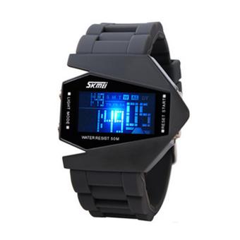 Skmei 0817BM Unisex Military Camo Fighter Style Digital LED Display Colorful Light 5 ATM Water Resistant Wrist Watch  