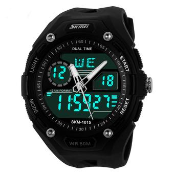 Skmei 1015 50M Waterproof Men LED Digital Military Dive Swim Dress Sports Watches Fashion Outdoor Men Wristwatches(Black? (Intl)  