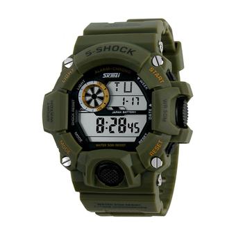 Skmei 1019 Digital Watch Men Camouflage Wristwatch Army Green  