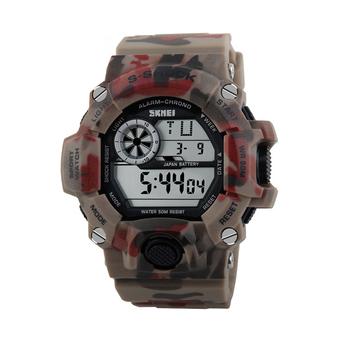 Skmei 1019 Digital Watch Men Camouflage Wristwatch Red Camouflage  