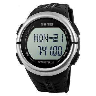 Skmei 1058 Men & Women Digital Watches Waterproof 50M LED Backlight Wristwatch Silver  