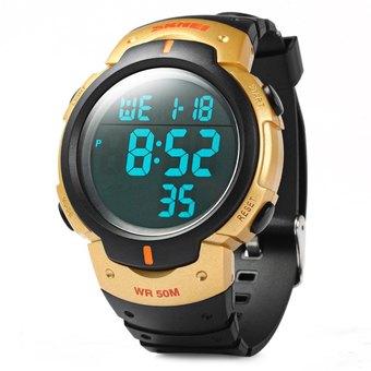 Skmei 1068 Sport Watch With Alarm Stopwatch Gold (Intl)  