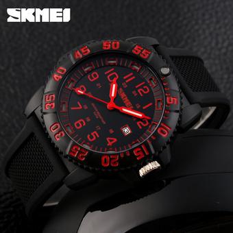 Skmei 1078 Rotatable Compass Wristwatch Men Sport Wristwatch Casual Watch (Red)  