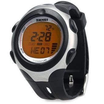 Skmei 1080 Men Sports Digital Watch with Pedometer Function 5ATM Water Resistant Temperature Display (Orange) (Intl)  