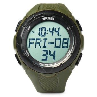 Skmei 1122 Sports Men Watch with Pedometer 3D Function 5ATM Water Resistant (GREEN) (Intl)  