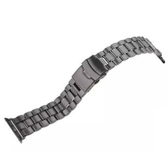 Stainless Steel Metal Watch Strap with Connection Adapter for Apple iWatch (Black)  