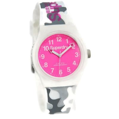 Superdry SYL164EP Rubber Strap Jam Tangan Wanita - Putih/Pink