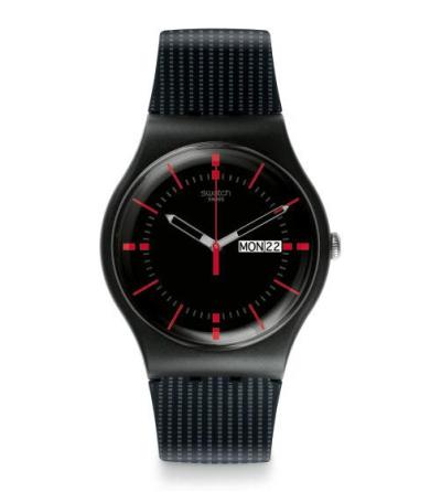 Swatch SUOB714 jam tangan pria karet 42mm-hitam