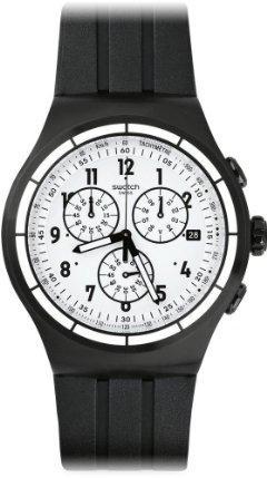 Swatch YOB403 jam tangan pria karet 45mm-hitam
